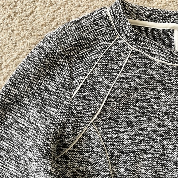 🎃 Ann Taylor Tweed Cotton Grey 3/4 Sleeve Blouse Small - Picture 6 of 12
